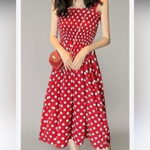 New En Saison Red Polka Dot Dress - Picture 15 of 16
